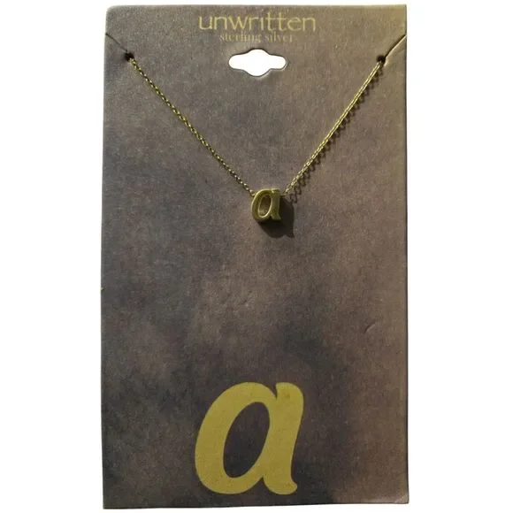 UNWRITTEN STERLING SILVER LETTER a 18-inch NECKLACE - Picture 2 of 4